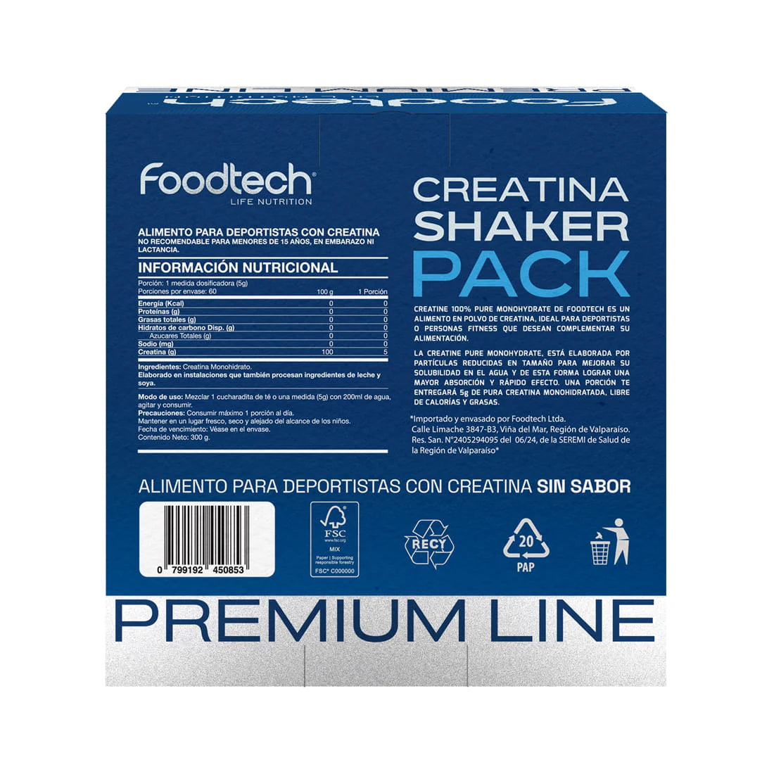 Foodtech - Creatina Monohidratada 300 g + Shacker