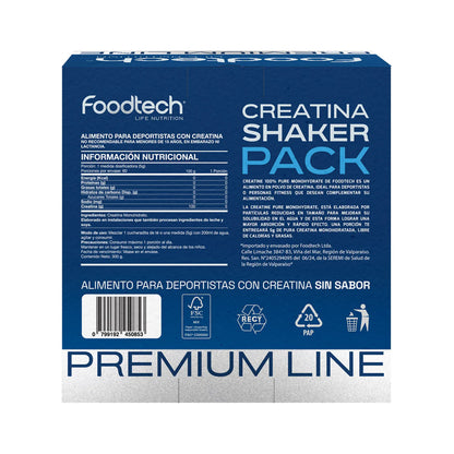 Foodtech - Creatina Monohidratada 300 g + Shacker
