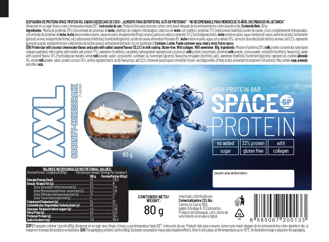 Space Protein - Barra XXL 28.8 g Proteina Coconut Cheesecake