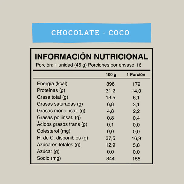 Wild Protein - Vegana Chocolate Coco 16 unidades