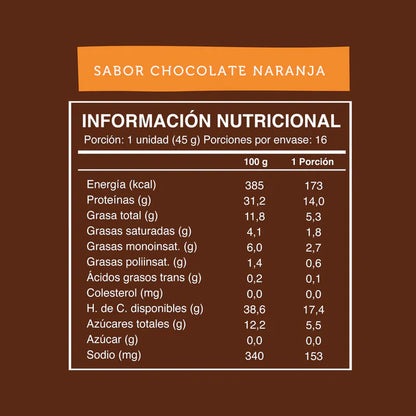 Wild Protein - Vegana Chocolate Naranja 16 unidades